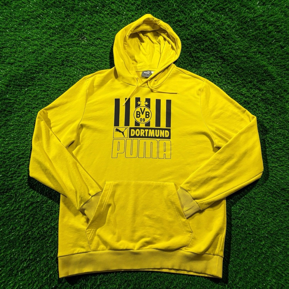 Puma Borussia Dortmund BVB FtblCore Soccer Hoodie Yellow Black Men's Large